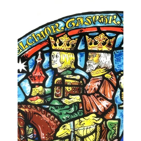 D’Arceau Limoges Christmas Plate Three Kings Stained Glass 8.5” 1981 Porcelain - Picture 12 of 14